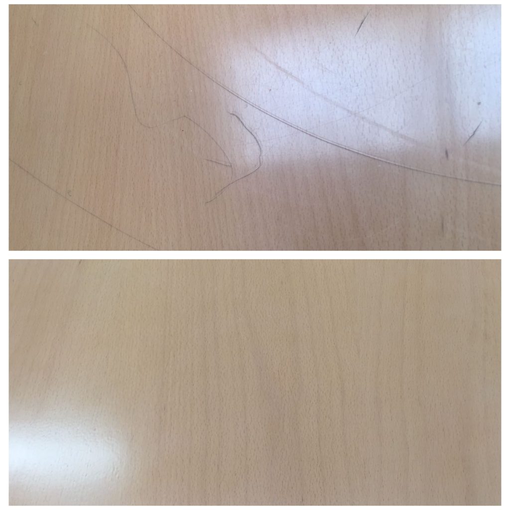 Before and After Scratch Marks - Colinton Furniture